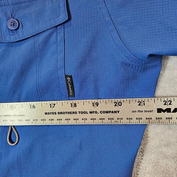 Columbia Mens L Blue PFG Bahama II Long Sleeve Shirt Vented Fishing Outdoor - Picture 4 of 14